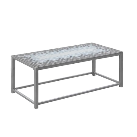 Monarch Specialties Coffee Table, Accent, Cocktail, Rectangular, Living Room, 42" L, Metal, Tile, Blue, Grey I 3140